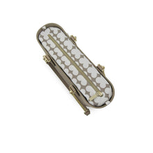 Load image into Gallery viewer, Fenn Petite – Stone – Pattern Inner – Gold Zip – Light Tan Flat Handle
