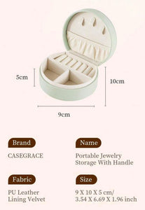 Portable jewellery box with handle