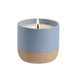 Stoneglow Elements - Water - Wood Sage & Samphire - Scented Soy Wax Ceramic Candle Tumbler (68x75mm) - Blue