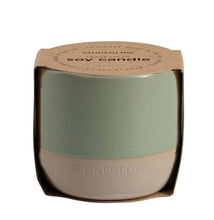 Load image into Gallery viewer, Stoneglow Elements - Earth - Green Apple &amp; Lime - Scented Soy Wax Ceramic Candle Tumbler (68x75mm) - Green
