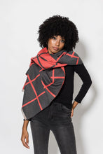 Load image into Gallery viewer, Lined Grid wrap | Red/Grey
