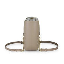 Load image into Gallery viewer, Fenn Petite – Stone – Pattern Inner – Gold Zip – Light Tan Flat Handle

