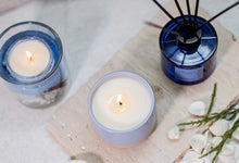 Load image into Gallery viewer, Stoneglow Elements - Water - Wood Sage &amp; Samphire - Scented Soy Wax Ceramic Candle Tumbler (68x75mm) - Blue
