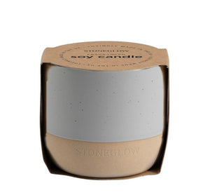 Stoneglow Elements - Water - Wood Sage & Samphire - Scented Soy Wax Ceramic Candle Tumbler (68x75mm) - Blue