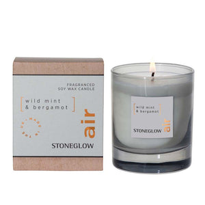 Stoneglow Elements Air: Wild Mint & Bergamot Scented Candle Boxed Tumbler