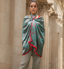Load image into Gallery viewer, Satin look-and-feel scarf - Blue/red
