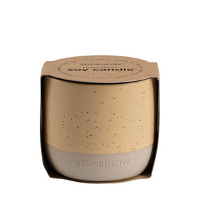 Stoneglow Elements - Wood - Palo Santo & Amber - Scented Soy Wax Ceramic Candle Tumbler (68x75mm) - Brown
