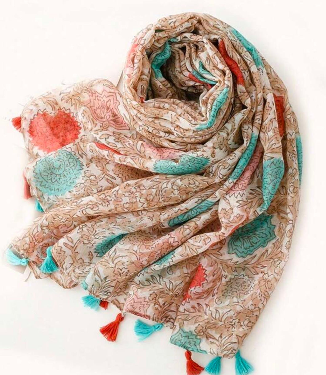 Viscose tassle scarves - selection