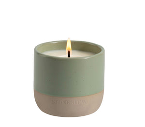 Stoneglow Elements - Earth - Green Apple & Lime - Scented Soy Wax Ceramic Candle Tumbler (68x75mm) - Green