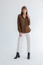 Load image into Gallery viewer, BOYFRIEND SHIRT BROWN ANIMAL PRINT
