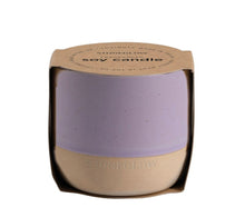 Load image into Gallery viewer, Stoneglow Elements - Moon - Lavender &amp; Mint - Scented Soy Wax Ceramic Candle Tumbler (68x75mm) - Purple
