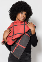 Load image into Gallery viewer, Lined Grid wrap | Red/Grey
