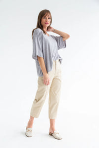 LUNA BOX TOP GREY CASHMERE