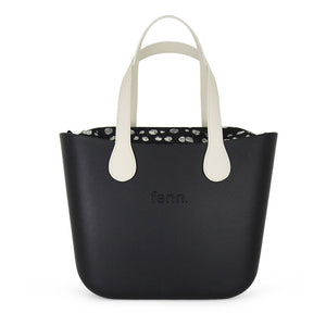 Fenn Original Collection – Black – Pattern 70 Inner – Silver Zip – Off White Flat Microfibre Handle