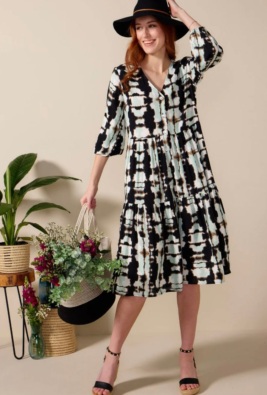 3 quarter sleeve midi dress sale
