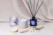 Load image into Gallery viewer, Stoneglow Elements - Water - Wood Sage &amp; Samphire - Scented Soy Wax Ceramic Candle Tumbler (68x75mm) - Blue
