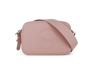 Fenn Crossbody handbag – Pink – Silver Zip – Pink Strap
