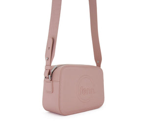 Fenn Crossbody handbag – Pink – Silver Zip – Pink Strap