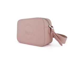 Fenn Crossbody handbag – Pink – Silver Zip – Pink Strap