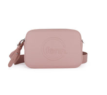 Load image into Gallery viewer, Fenn Crossbody handbag – Pink – Silver Zip – Pink Strap
