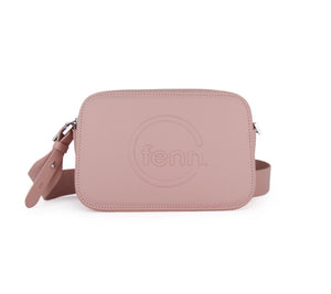 Fenn Crossbody handbag – Pink – Silver Zip – Pink Strap