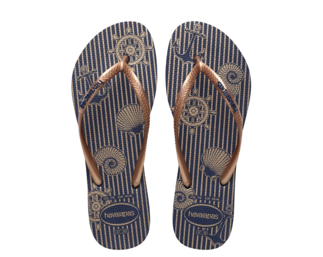 SLIM NAUTICAL NAVY/ROSE GOLD