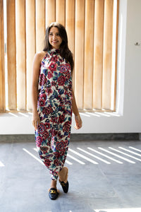 Felicite Halter Neck Jumpsuit - Graphic Floral