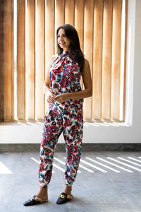Felicite Halter Neck Jumpsuit - Graphic Floral