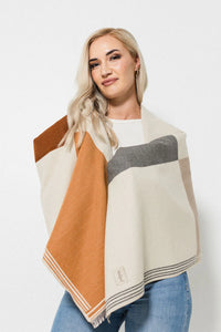 Blocked wrap | Creme/Caramel