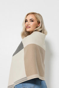 Blocked wrap | Creme/Caramel