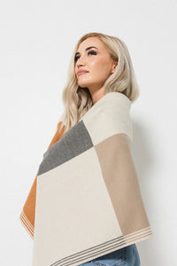Blocked wrap | Creme/Caramel