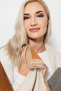 Blocked wrap | Creme/Caramel