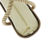 Load image into Gallery viewer, Fenn Original Collection – Cappuccino handbag – Beige Inner – Gold Zip – Beige Rope Handle
