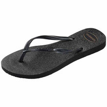 Load image into Gallery viewer, Havaianas Slim Gloss Black/Silver
