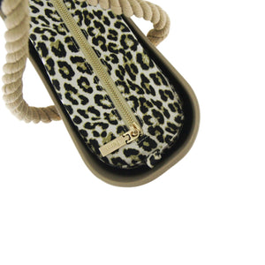 Fenn Original handbag – Stone – Pattern 10 Inner – Gold Zip – Beige Rope Handle
