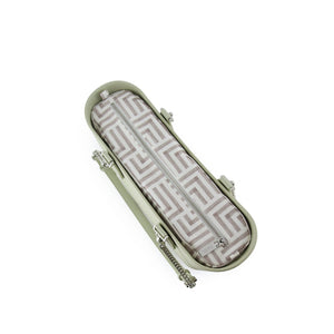Fenn Petite handbag – Pastel Green – Pattern Inner – Silver Zip – Pastel Green/ Silver Chain Handle