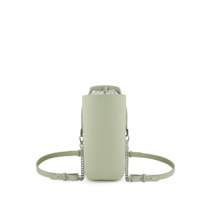 Fenn Petite handbag – Pastel Green – Pattern Inner – Silver Zip – Pastel Green/ Silver Chain Handle