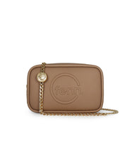Load image into Gallery viewer, Fenn Pouch Chain handbag – Cappuccino – Gold Zip
