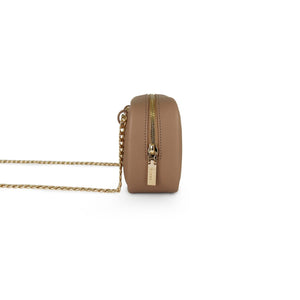 Fenn Pouch Chain handbag – Cappuccino – Gold Zip