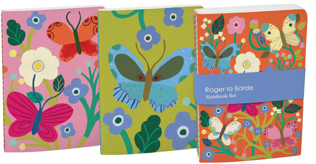 Roger la Borde A6 Exercise Books set - Butterfly Garden