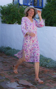 Freda and Dick v-neck dress - pink floral