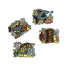 Load image into Gallery viewer, Djeco Colouring velvet - pretty fishes
