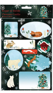 Roger la Borde Sticker labels - Christmas conifer