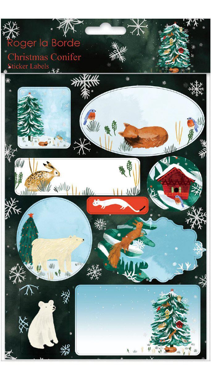 Roger la Borde Sticker labels - Christmas conifer