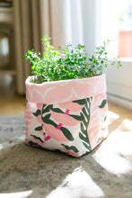 Load image into Gallery viewer, ALS Medium fabric pot - Ocean sway (pink on sand) / Whales tail (pink)
