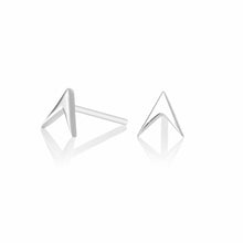 Load image into Gallery viewer, Arrow stud earrings - Brass silver plated
